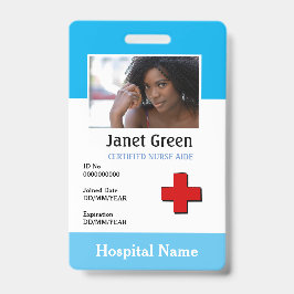 Tarjeta De Identificación Personalizado Empleado foto Enfermero Médica Nombr