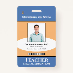 Tarjeta De Identificación Personalizado Empleado Foto Logo Bar Código de bar