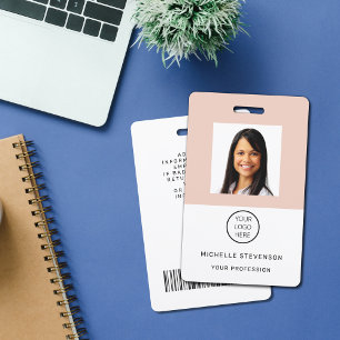 Tarjeta De Identificación Personalizado Empleado Foto Logo Bar Código de bar