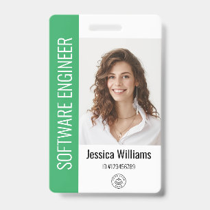 Tarjeta De Identificación Personalizado Empleado fotografía grande, código d