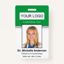 Personalizado Empleado Médica Verde Foto Identidad