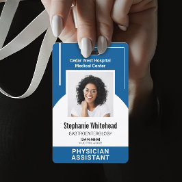 Tarjeta De Identificación Personalizado Empleado Médico Foto ID Royal Blue