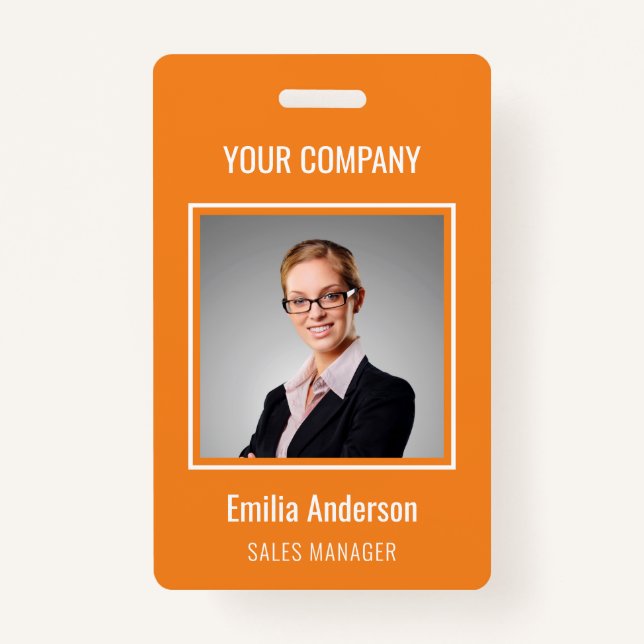 Tarjeta De Identificación Personalizado Empresario Básico Nombre de empleado (Anverso)