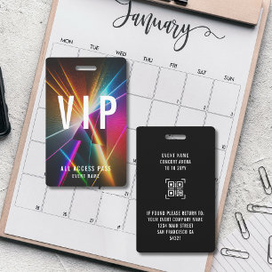 Tarjeta De Identificación Personalizado Evento de Concierto VIP Todos los ac