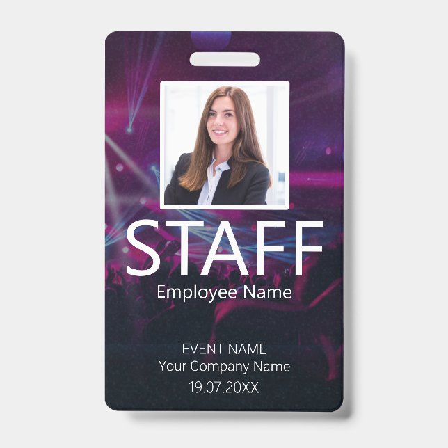Tarjeta De Identificación Personalizado Evento Personal Código de barras Pur (Parte frontal)