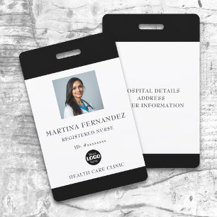 Tarjeta De Identificación Personalizado Foto de empleado de hospital médico 