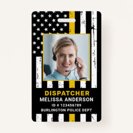 Tarjeta De Identificación Personalizado Foto Departamento de Policía 911 Dis