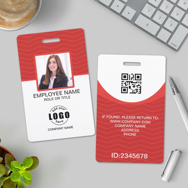 Tarjeta De Identificación Personalizado Foto Empleado Corporativo Código QR  (Subido por el creador)