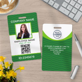 Tarjeta De Identificación Personalizado Foto Empleado corporativo Código QR 
