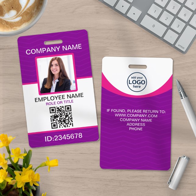 Tarjeta De Identificación Personalizado Foto Empleado Corporativo Código QR  (Subido por el creador)
