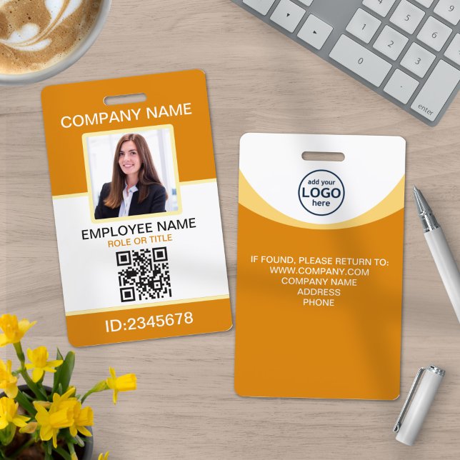 Tarjeta De Identificación Personalizado Foto Empleado corporativo Código QR  (Subido por el creador)