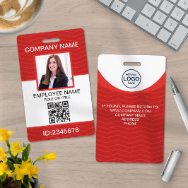Tarjeta De Identificación Personalizado Foto Empleado Corporativo Código QR 