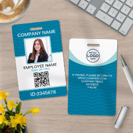 Tarjeta De Identificación Personalizado Foto Empleado corporativo Código QR 