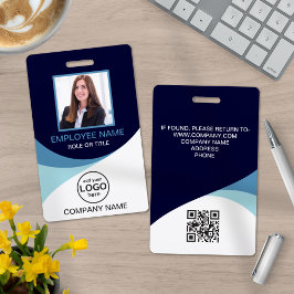 Tarjeta De Identificación Personalizado Foto Empleado corporativo Código QR 