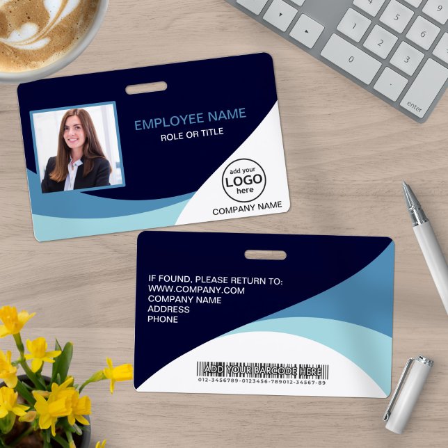 Tarjeta De Identificación Personalizado Foto Empleado Corporativo Nombre Bar (Subido por el creador)