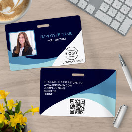 Tarjeta De Identificación Personalizado Foto Empleado Empresarial Nombre Azu
