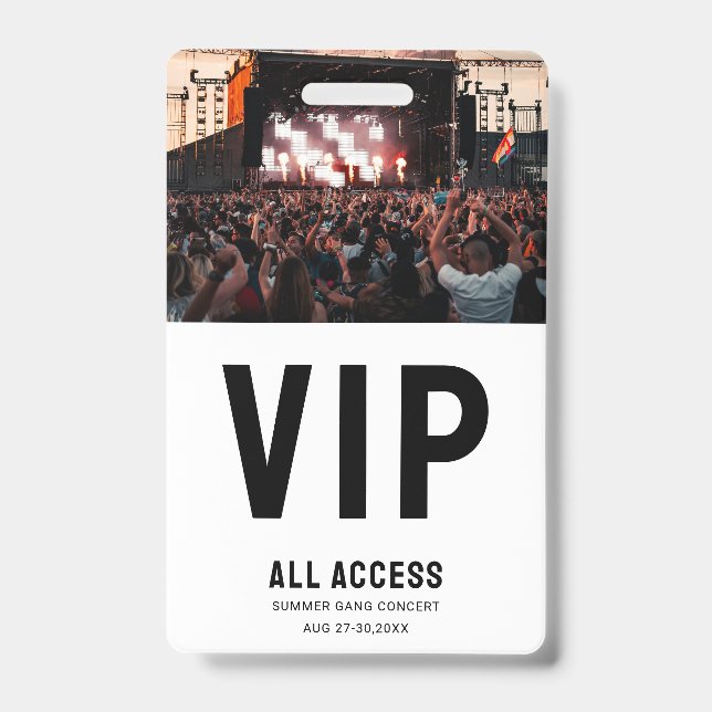 Tarjeta De Identificación Personalizado Foto VIP Concierto de pase de acceso (Parte frontal)