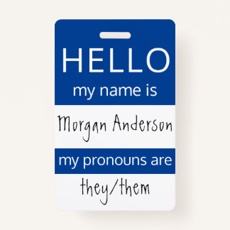 Tarjeta De Identificación Personalizado HELLO Mi Nombre Pronouns Es Identifi