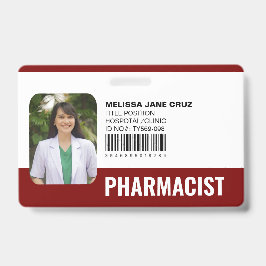 Tarjeta De Identificación Personalizado Hospital Enfermera Personal Médico F
