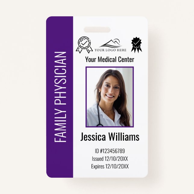Tarjeta De Identificación Personalizado Hospital Médico Empleado Foto ID púr (Anverso)