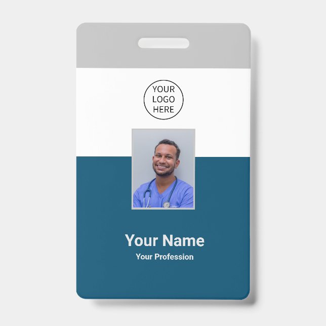Tarjeta De Identificación Personalizado Hospital Moderno Empleado Personal  (Parte frontal)