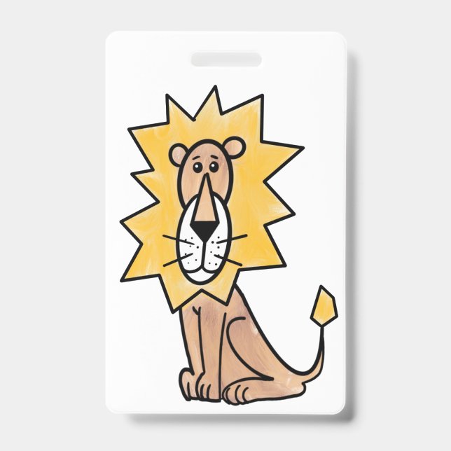 Tarjeta De Identificación personalizado lindo león niños retro safari jungla (Parte frontal)