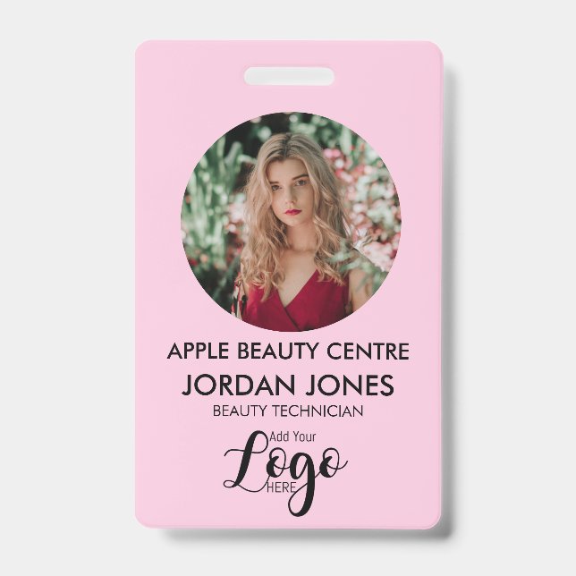 Tarjeta De Identificación personalizado logo personal de negocios Foto ident (Parte frontal)