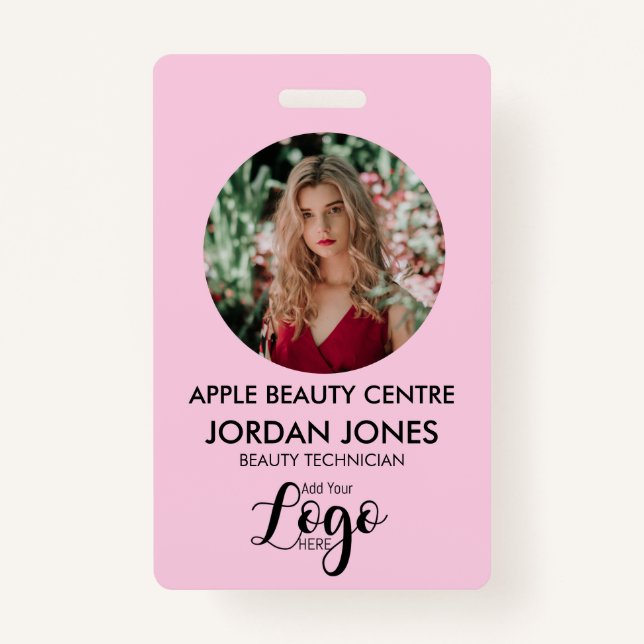 Tarjeta De Identificación personalizado logo personal de negocios Foto ident (Anverso)