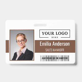 Tarjeta De Identificación Personalizado Logotipo comercial Código de barras 