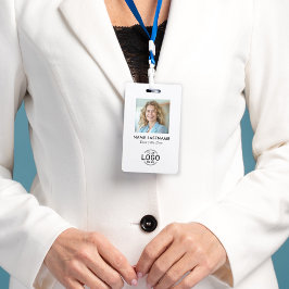 Tarjeta De Identificación Personalizado Logotipo Foto Limpiar Blanco Minimal