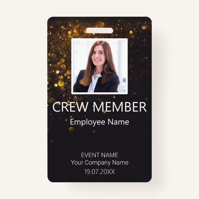Tarjeta De Identificación Personalizado Miembro de la tripulación Código QR  (Anverso)