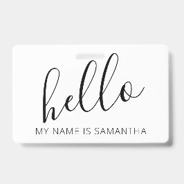 Tarjeta De Identificación Personalizado Modern Hello Name