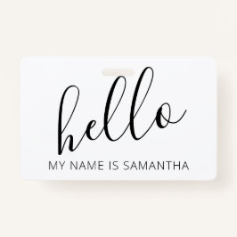 Tarjeta De Identificación Personalizado Modern Hello Name