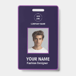 Tarjeta De Identificación Personalizado morado y blanco moderno profesional