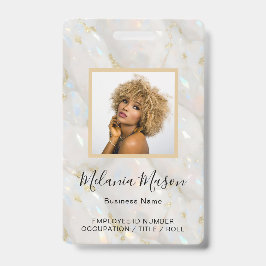 Tarjeta De Identificación Personalizado Nombre de la foto Holographic Faux O