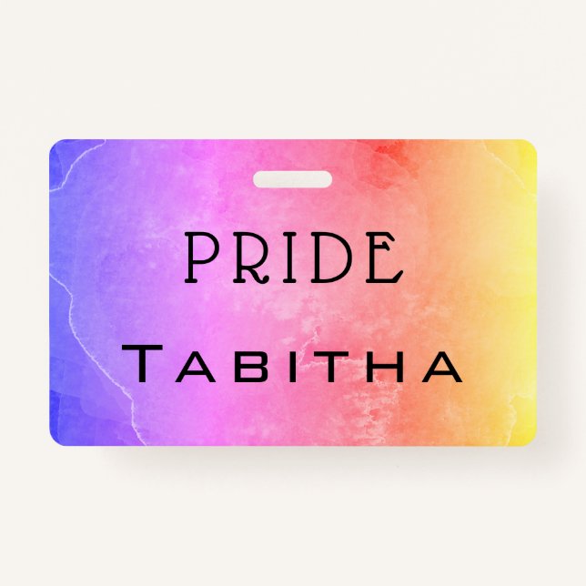Tarjeta De Identificación Personalizado ORGULLO arcoiris Multicolor Distinci (Reverso)