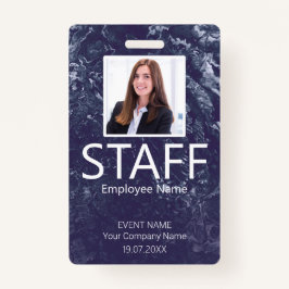 Tarjeta De Identificación Personalizado Personal QR Code Event Blue Badge