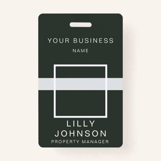 Tarjeta De Identificación Personalizado Photo & QR Code Professional ID (Anverso)