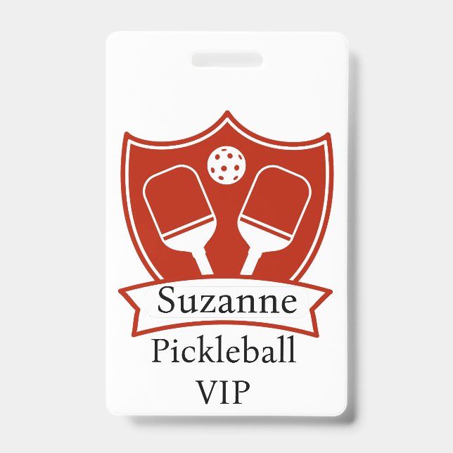 Tarjeta De Identificación Personalizado Pickleball Red VIP (Front)