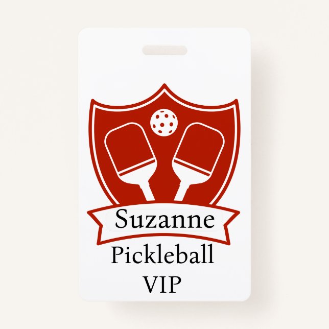 Tarjeta De Identificación Personalizado Pickleball Red VIP (Anverso)