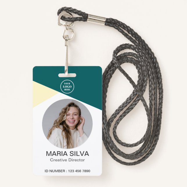 Tarjeta De Identificación Personalizado Profesional ID Empleado Foto Corpora (Anverso son cordón)