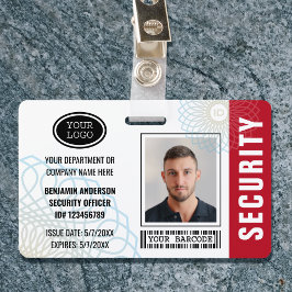 Tarjeta De Identificación Personalizado responsable de seguridad ID Foto Red