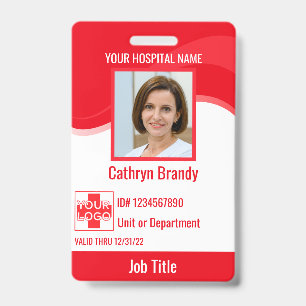 Tarjeta De Identificación personalizado rojo Seguridad de los empleados del