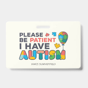 Tarjeta De Identificación Personalizado Tengo Autismo
