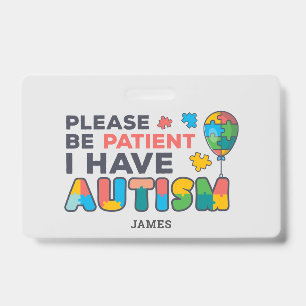 Tarjeta De Identificación Personalizado Tengo ID de autismo