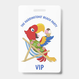 Tarjeta De Identificación Personalizado texto Fiestas de playa