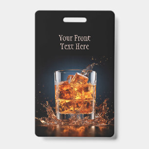 Tarjeta De Identificación Personalizado Texto Whiskey Sobre Las Rocas