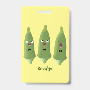 Tarjeta De Identificación Personalizado vegetal de okra cantante