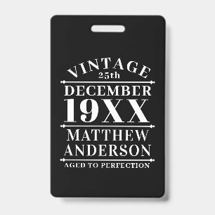 Tarjeta De Identificación Personalizado Vintage Envejecido a la Perfección