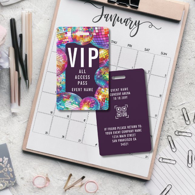 Tarjeta De Identificación Personalizado VIP All Access Pass QR Code Disco Ba (Subido por el creador)